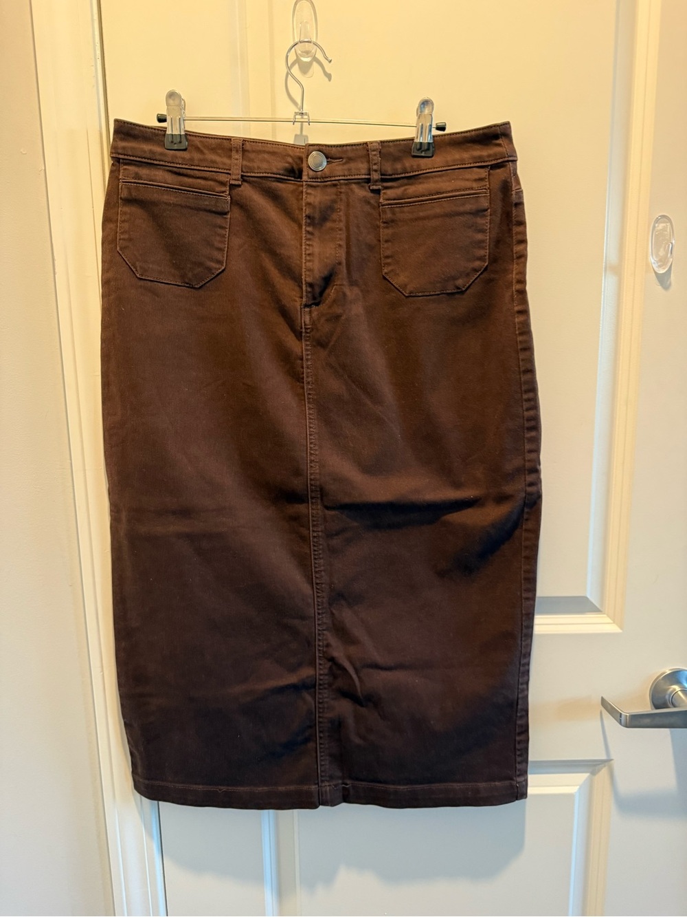 Christopher & Banks Chocolate Brown Midi Skirt – Size 8